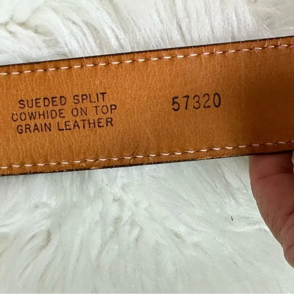 Tan Leather Kmart vintage belt with Stitched Edges